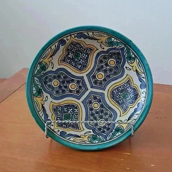  BOWL MOORISH HAND MADE ART DECORATIVE COLLECTIBLE VINTAGE - Picture 3 of 7